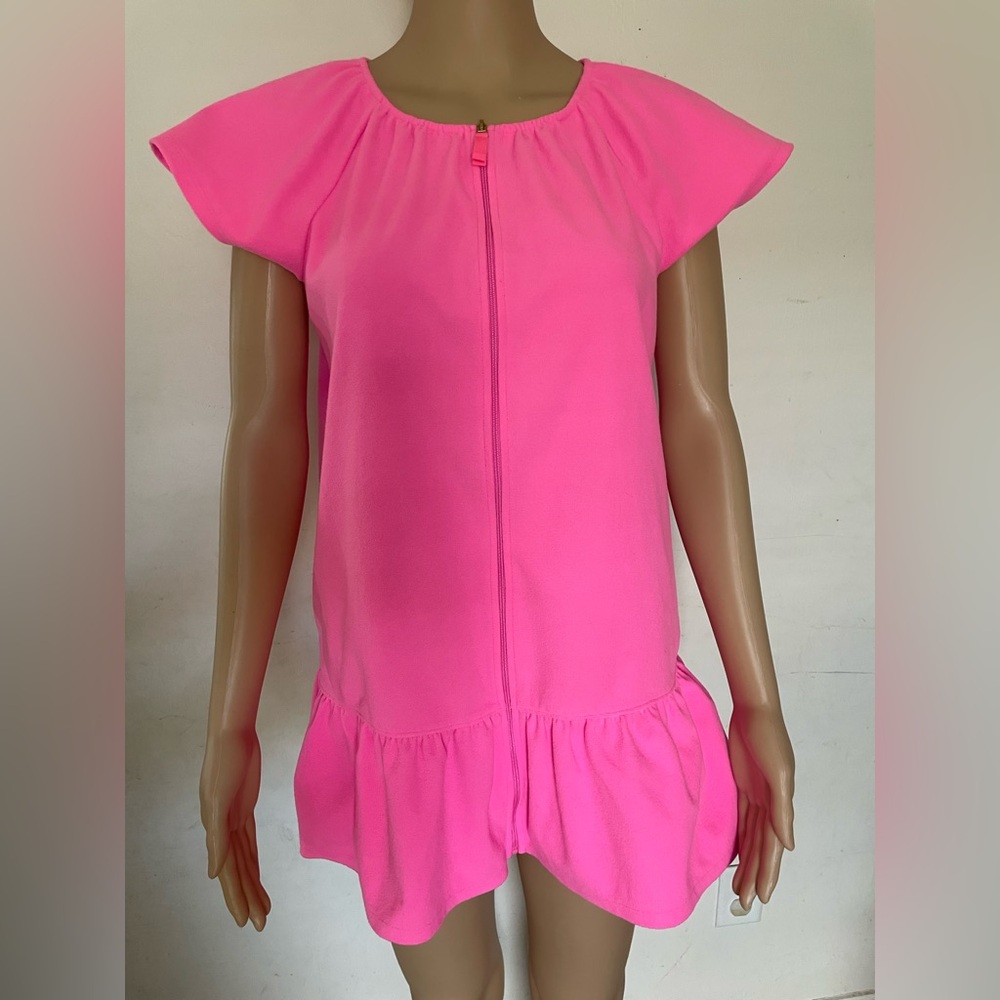 Lilly Pulitzer  Pink Flutter Sleeve Ruffled Blouse